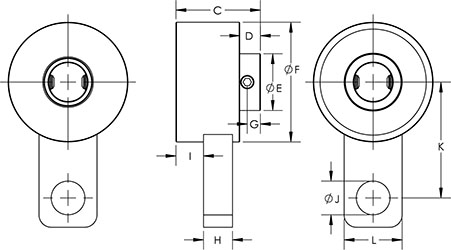 1808 Tiny-Clutch, Backstopping Clutch, Milford Rivet SH152, Dimensions