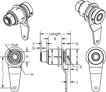 2425 Tiny-Clutch, Winding Clutch, Dimensions