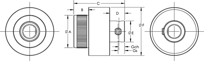 2871 Overrunning Roller Clutch, Dimensions