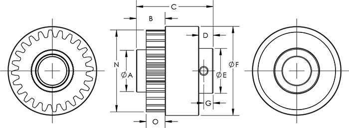 2877 Overrunning Gear Clutch Hot Stamping, Dimensions